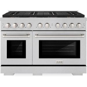 imageZLINE 48 in 67 cu ft Paramount Gas Range with 8 Burner DuoPro Cooktop and Dual Ovens in Satin Stainless Steel PSGRS48
