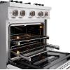imageZLINE 30 in 42 cu ft Classic Gas Range with 4 Burner Cooktop and Convection Gas Oven in Stainless Steel with White Matte Door CGRWM30