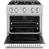 imageZLINE 30 in 42 cu ft Classic Gas Range with 4 Burner Cooktop and Convection Gas Oven in Stainless Steel with White Matte Door CGRWM30