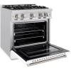 imageZLINE 30 in 42 cu ft Classic Gas Range with 4 Burner Cooktop and Convection Gas Oven in Stainless Steel with White Matte Door CGRWM30