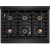 imageZLINE Autograph Edition 36 in 52 cu ft Paramount Gas Range with 6 Burner DuoPro Cooktop and Convection Gas Oven in Black Stainless Steel and Champagne Bronze Accents PSGRBZ36CB