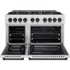 imageZLINE Autograph Edition 48 in 67 cu ft Select Double Oven Dual Fuel Range with 8 Burner Gas Cooktop in Satin Stainless Steel and Matte Black Accents HDRSZ48MB