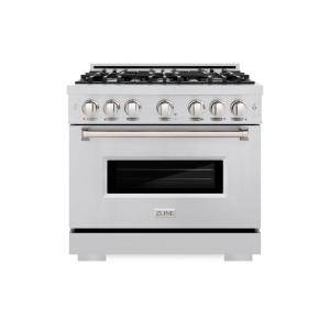 imageZLINE 36 in 52 cu ft Classic Dual Fuel Range with 6 Burner Gas Cooktop and Electric Convection Oven in Stainless Steel CDR36