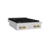 imageZLINE 30 in Autograph Edition Paramount Gas Rangetop with 4 Burners and Porcelain Cooktop in Stainless Steel with Polished Gold Accents SRTZ30G