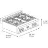 imageZLINE 30 in Legacy Gas Rangetop with 4 Brass Burners and Porcelain Cooktop in Satin Stainless Steel RTSBR30