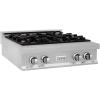 imageZLINE 30 in Legacy Gas Rangetop with 4 Brass Burners and Porcelain Cooktop in Satin Stainless Steel RTSBR30