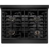 imageZLINE 30 in Paramount Gas Rangetop with 4 Brass Burners and Porcelain Cooktop in Black Stainless Steel SRTBBR30