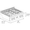 imageZLINE 30 in Paramount Gas Rangetop with 4 Burners and Porcelain Cooktop in Black Stainless Steel SRTB30