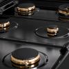 imageZLINE 36 in Autograph Edition Paramount Gas Rangetop with 6 Burners and Porcelain Cooktop in Black Stainless Steel with Champagne Bronze Accents SRTBZ36CB