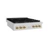 imageZLINE 36 in Autograph Edition Paramount Gas Rangetop with 6 Burners and Porcelain Cooktop in Satin Stainless Steel with Polished Gold Accents SRTSZ36G