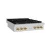 imageZLINE 36 in Autograph Edition Paramount Gas Rangetop with 6 Burners and Porcelain Cooktop in Stainless Steel with Polished Gold Accents SRTZ36G