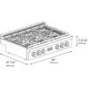 imageZLINE 36 in Paramount Gas Rangetop with 6 Burner DuoPro Cooktop in Black Satin Stainless Steel PSRTBS36
