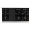 imageZLINE 48 in Autograph Edition Paramount Gas Rangetop with 8 Burners and Porcelain Cooktop in Satin Stainless Steel with Polished Gold Accents SRTSZ48G