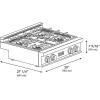imageZLINE Autograph Edition 30 in Classic Gas Rangetop with 4 Burner DuoPro Cooktop in Satin Stainless Steel and Champagne Bronze Accents PCRTSZ30CB