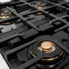 imageZLINE Autograph Edition 30 in Classic Gas Rangetop with 4 Burner DuoPro Cooktop in Stainless Steel and Polished Gold Accents PCRTZ30G