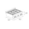imageZLINE Autograph Edition 30 in Legacy Gas Rangetop with 4 Burners and Porcelain Cooktop in Satin Stainless Steel with Champagne Bronze Accents RTSZ30CB