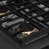 imageZLINE Autograph Edition 30 in Paramount Gas Rangetop with 4 Burners and Porcelain Cooktop in Black Satin Stainless Steel with Champagne Bronze Accents SRTBSZ30CB