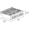 imageZLINE Autograph Edition 36 in Classic Gas Rangetop with 6 Burner DuoPro Cooktop in Stainless Steel and Champagne Bronze Accents PCRTZ36CB
