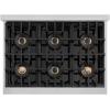 imageZLINE Autograph Edition 36 in Classic Gas Rangetop with 6 Burner DuoPro Cooktop in Stainless Steel and Champagne Bronze Accents PCRTZ36CB