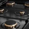 imageZLINE Autograph Edition 36 in Paramount Gas Rangetop with 6 Burners and Porcelain Cooktop in Black Satin Stainless Steel with Polished Gold Accents SRTBSZ36G