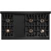 imageZLINE Autograph Edition 48 in Classic Gas Rangetop with 8 Burner DuoPro Cooktop in Black Stainless Steel and Champagne Bronze Accents PCRTBZ48CB