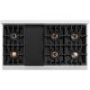 imageZLINE Autograph Edition 48 in Classic Gas Rangetop with 8 Burner DuoPro Cooktop in Satin Stainless Steel and Matte Black Accents PCRTSZ48MB