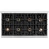 imageZLINE Autograph Edition 48 in Classic Gas Rangetop with 8 Burner DuoPro Cooktop in Satin Stainless Steel and Polished Gold Accents PCRTSZ48G