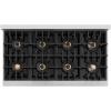 imageZLINE Autograph Edition 48 in Classic Gas Rangetop with 8 Burner DuoPro Cooktop in Stainless Steel and Champagne Bronze Accents PCRTZ48CB
