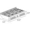 imageZLINE Autograph Edition 48 in Classic Gas Rangetop with 8 Burner DuoPro Cooktop in Stainless Steel and Champagne Bronze Accents PCRTZ48CB