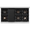 imageZLINE Autograph Edition 48 in Classic Gas Rangetop with 8 Burner DuoPro Cooktop in Stainless Steel and Champagne Bronze Accents PCRTZ48CB