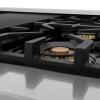 imageZLINE Autograph Edition 48 in Legacy Gas Rangetop with 7 Burners and Porcelain Cooktop in Satin Stainless Steel with Champagne Bronze Accents RTSZ48CB