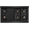 imageZLINE Autograph Edition 48 in Paramount Gas Rangetop with 8 Burner DuoPro Cooktop in Black Stainless Steel and Polished Gold Accents PSRTBZ48G