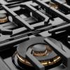 imageZLINE Autograph Edition 48 in Paramount Gas Rangetop with 8 Burners and Porcelain Cooktop in Black Satin Stainless Steel with Polished Gold Accents SRTBSZ48G
