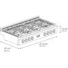 imageZLINE Autograph Edition 48 in Paramount Gas Rangetop with 8 Burners and Porcelain Cooktop in Black Satin Stainless Steel with Polished Gold Accents SRTBSZ48G