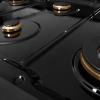 imageZLINE Autograph Edition 48 in Paramount Gas Rangetop with 8 Burners and Porcelain Cooktop in Black Satin Stainless Steel with Polished Gold Accents SRTBSZ48G