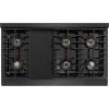 imageZLINE Designer Collection 48 in Paramount Gas Rangetop with 8 Burner DuoPro Cooktop in Black Satin Stainless Steel with Matte Black and Champagne Bronze Accents PSRTBSZ48MBCB