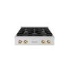 imageZLINE 30 in Autograph Edition Paramount Gas Rangetop with 4 Burners and Porcelain Cooktop in Satin Stainless Steel with Champagne Bronze Accents SRTSZ30CB