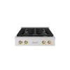 imageZLINE 30 in Autograph Edition Paramount Gas Rangetop with 4 Burners and Porcelain Cooktop in Satin Stainless Steel with Polished Gold Accents SRTSZ30G