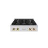 imageZLINE 30 in Autograph Edition Paramount Gas Rangetop with 4 Burners and Porcelain Cooktop in Stainless Steel with Polished Gold Accents SRTZ30G