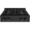 imageZLINE 30 in Paramount Gas Rangetop with 4 Brass Burners and Porcelain Cooktop in Black Stainless Steel SRTBBR30