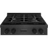 imageZLINE 30 in Paramount Gas Rangetop with 4 Burners and Porcelain Cooktop in Black Satin Stainless Steel SRTBS30