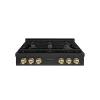 imageZLINE 36 in Autograph Edition Paramount Gas Rangetop with 6 Burners and Porcelain Cooktop in Black Stainless Steel with Champagne Bronze Accents SRTBZ36CB
