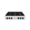 imageZLINE 36 in Autograph Edition Paramount Gas Rangetop with 6 Burners and Porcelain Cooktop in Satin Stainless Steel with Matte Black Accents SRTSZ36MB