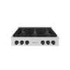 imageZLINE 36 in Autograph Edition Paramount Gas Rangetop with 6 Burners and Porcelain Cooktop in Stainless Steel with Matte Black Accents SRTZ36MB