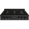 imageZLINE 36 in Paramount Gas Rangetop with 6 Brass Burners and Porcelain Cooktop in Black Stainless Steel SRTBBR36