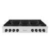 imageZLINE 48 in Autograph Edition Paramount Gas Rangetop with 8 Burners and Porcelain Cooktop in Satin Stainless Steel with Matte Black Accents SRTSZ48MB
