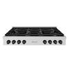 imageZLINE 48 in Autograph Edition Paramount Gas Rangetop with 8 Burners and Porcelain Cooktop in Stainless Steel with Matte Black Accents SRTZ48MB