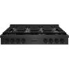 imageZLINE 48 in Paramount Gas Rangetop with 8 Brass Burners and Porcelain Cooktop in Black Satin Stainless Steel SRTBSBR48
