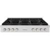 imageZLINE 48 in Paramount Gas Rangetop with 8 Brass Burners and Porcelain Cooktop in Stainless Steel SRTBR48