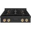 imageZLINE Autograph Edition 30 in Paramount Gas Rangetop with 4 Burner DuoPro Cooktop in Black Stainless Steel and Champagne Bronze Accents PSRTBZ30CB